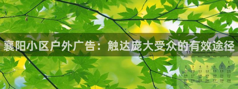 杏宇平台注册地址在哪里：襄阳小区户外广告：触达庞大受众的有效途径