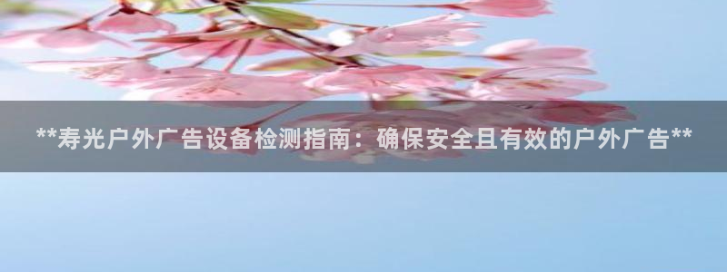 杏宇平台代理怎么样：**寿光户外广告设备检测指南：确保安全且有效的户外广告**