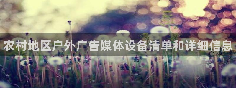 杏宇平台代理怎么样赚钱：农村地区户外广告媒体设备清单和详细信息