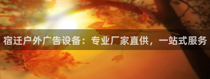 杏宇平台代理：宿迁户外广告设备：专业厂家直供，一站式服务