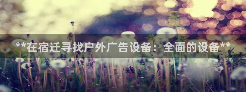 杏宇平台登录步骤图：**在宿迁寻找户外广告设备：全面的设备**