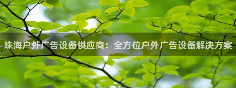 杏宇平台官网注册：珠海户外广告设备供应商：全方位户外广告设备解决方案