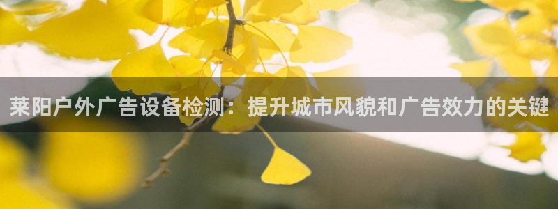 杏宇平台代理多少钱一个：莱阳户外广告设备检测：提升城市风貌和广告效力的关键