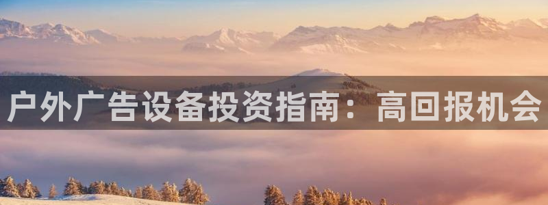 杏宇平台登陆：户外广告设备投资指南：高回报机会