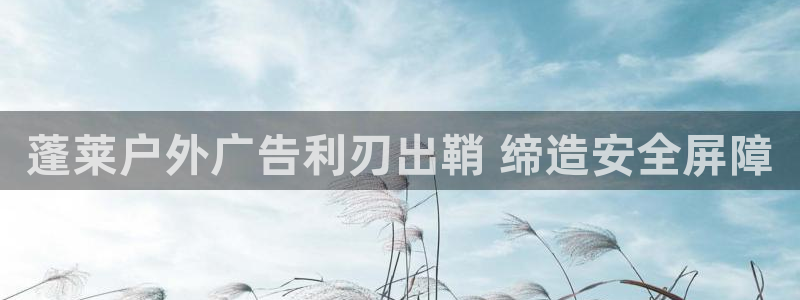 杏宇平台招商：蓬莱户外广告利刃出鞘 缔造